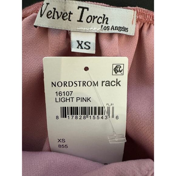 * New ~ VELVET TORCH  ~ Light Pink PUFF Sleeve Midi Dress Size XS - Picture 3 of 4